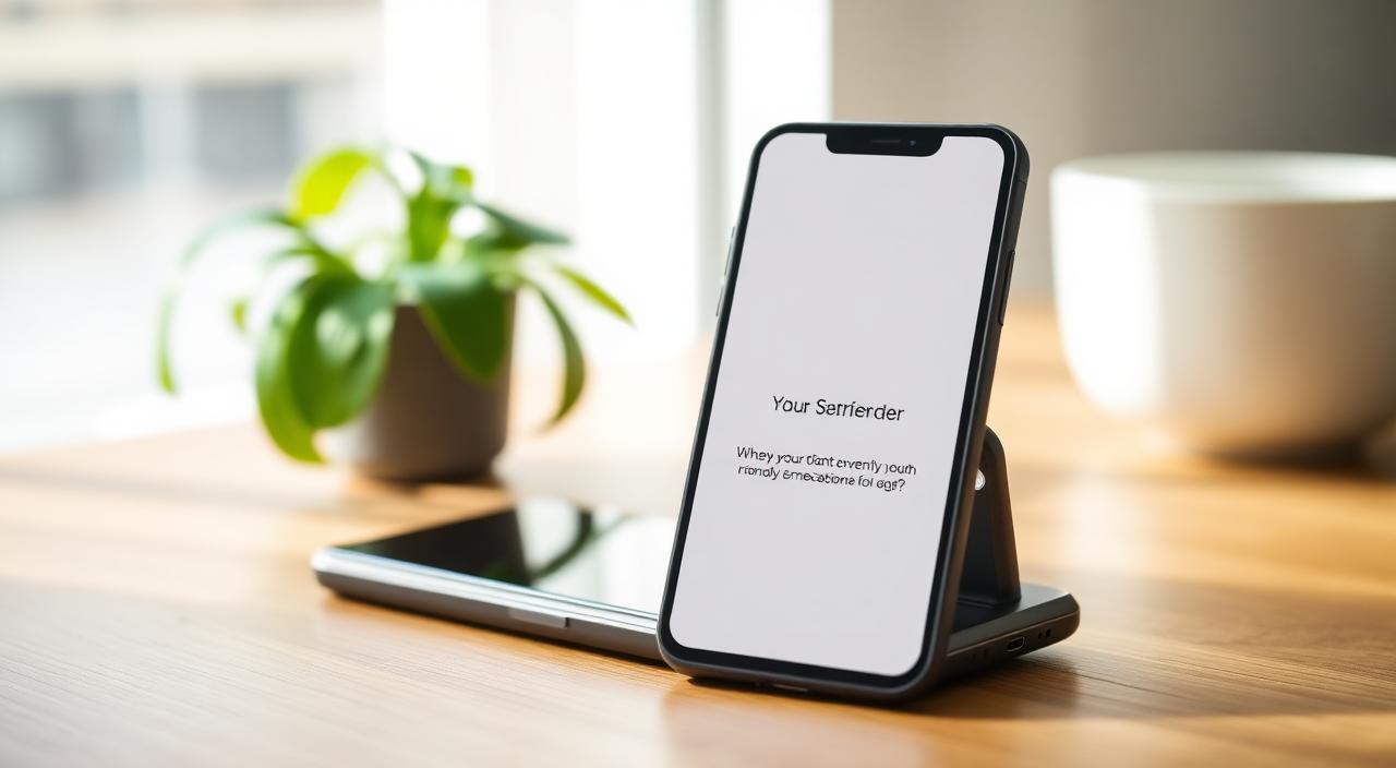 Smartphone displaying a friendly follow-up message